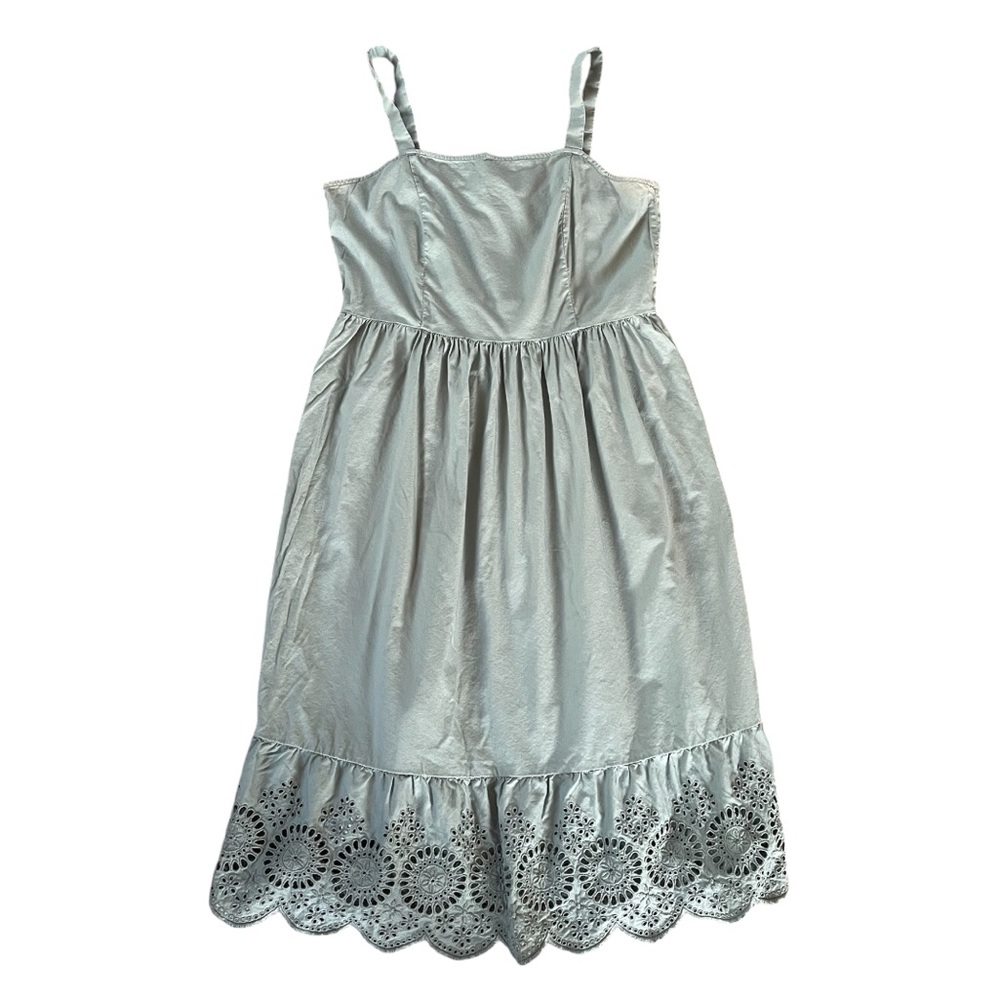 Ann Taylor Fit and Flare Tiered Eyelet Midi Dress Size MP Cottagecore Feminine